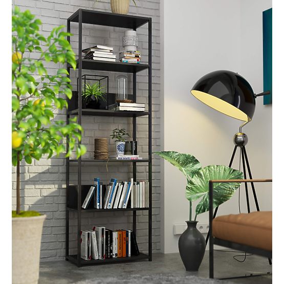 KOVOVÝ REGÁL LOFT 600 ČIERNY/ČIERNY