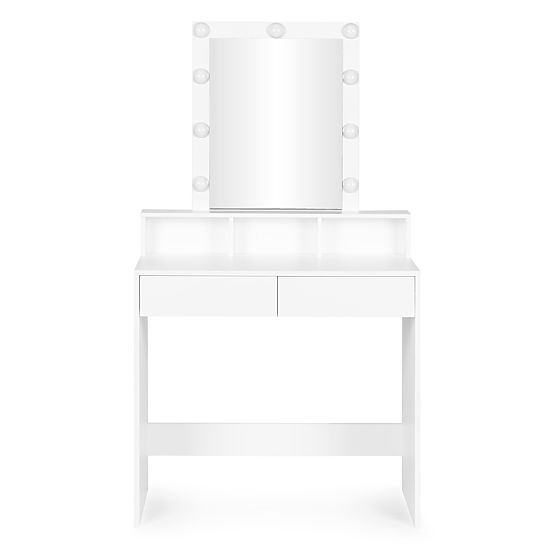 Kozmetický toaletný stolík so zrkadlom a LED osvetlením 3 farby nastavenia jasu ModernHome