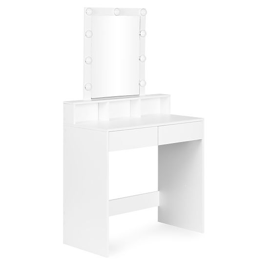 Kozmetický toaletný stolík so zrkadlom a LED osvetlením 3 farby nastavenia jasu ModernHome