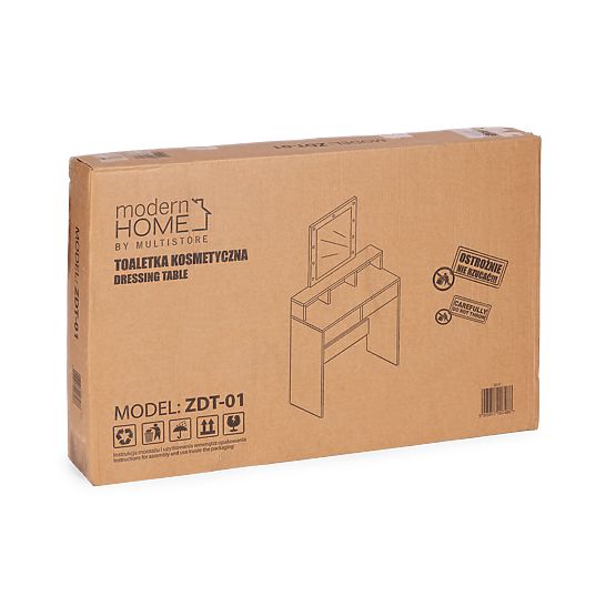 Kozmetický toaletný stolík so zrkadlom a LED osvetlením 3 farby nastavenia jasu ModernHome