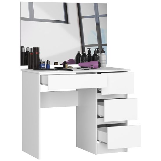 KOZMETICKÝ TOALETNÝ STOLÍK SO ZRKADLOM T-6/SL 900x600 PRAVÝ PK BIELY