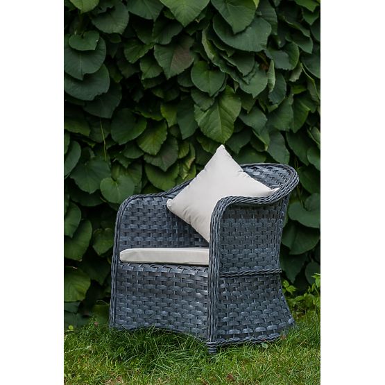 Kreslo na terasu z technoratanu MODERNO sivé