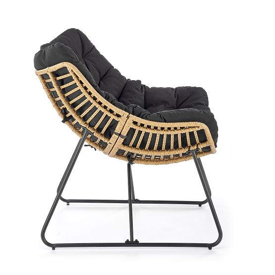 Kreslo WHISPER - čierne / prírodné