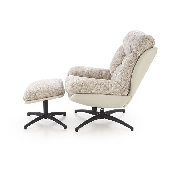 KRONOS kreslo s podnožkou, béžová / viacfarebná (1p=1ks)