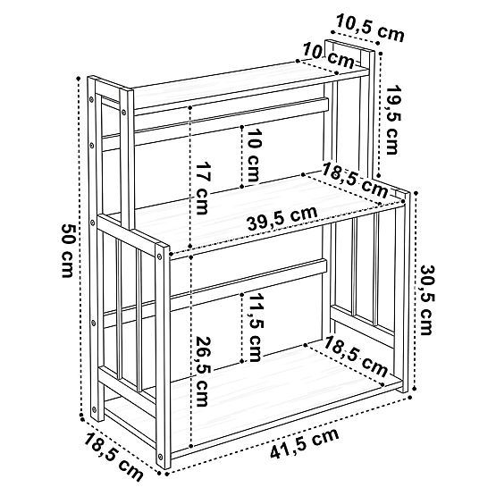 Kuchynská polica na korenie CEZAR Wood Brown