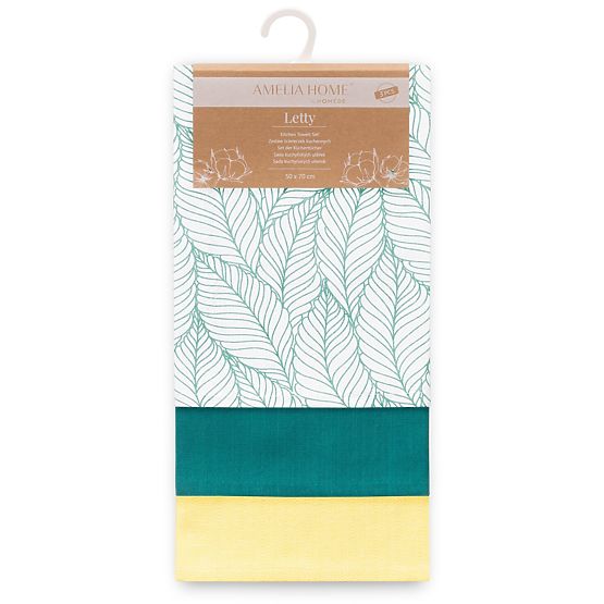 Kuchynská utierka LETTY farba tyrkysová tlačený motív moderný štýl moderný 50x70 ameliahome
