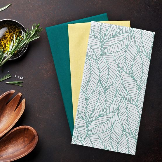 Kuchynská utierka LETTY farba tyrkysová tlačený motív moderný štýl moderný 50x70 ameliahome