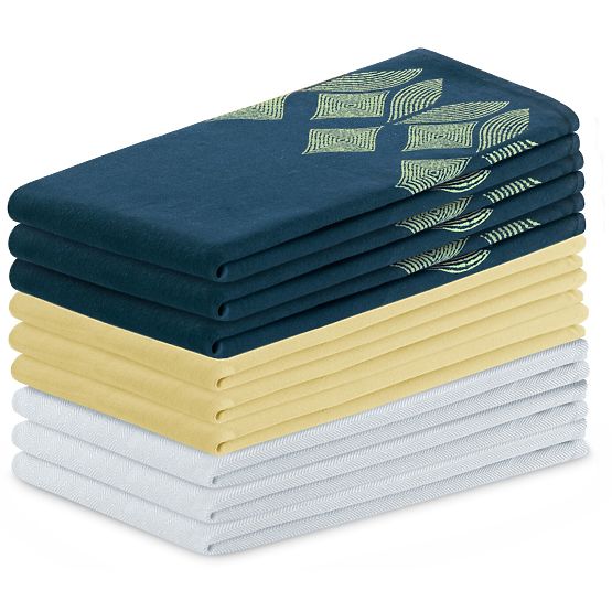 Kuchynská utierka LETTY žltá s potlačou moderný motív klasický štýl 50x70 ameliahome