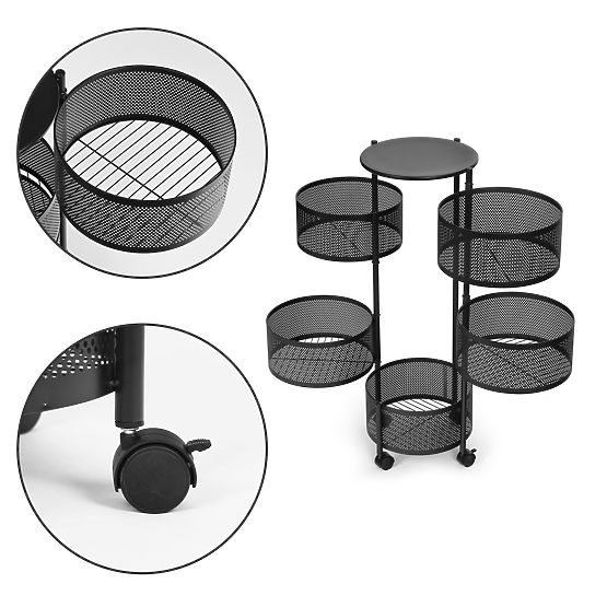 Kuchynský regál pomocník organizér otočné police 5 úrovní kov ModernHome