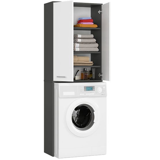 KÚPEĽŇA FIN 180 STĹP NAD PRÁČKU PLNÉ 2D - ŠEDÁ / BIELA