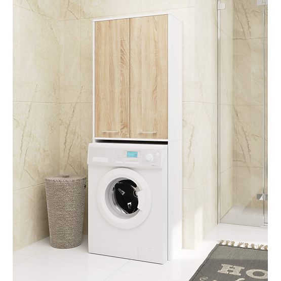 KÚPEĽŇA FIN 180 STĹP PRÁČKA PLNÉ 2D - BIELA / DUB SONOMA