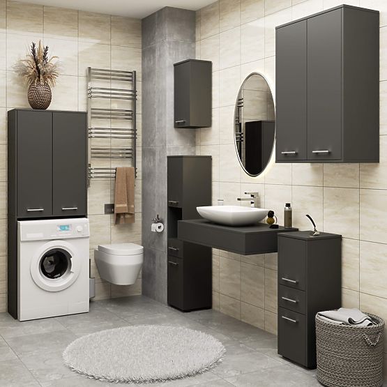 KÚPEĽŇA FIN 180 STĹP PRÁČKA PLNÉ 2D - ŠEDÁ