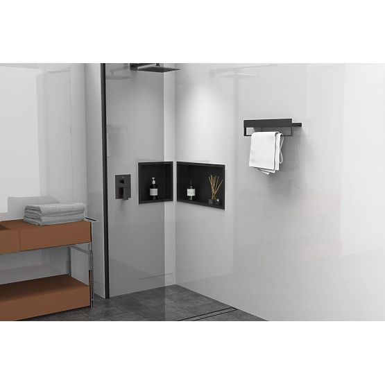 Kúpeľňová polička na vaňu SF01 45cm čierny mat