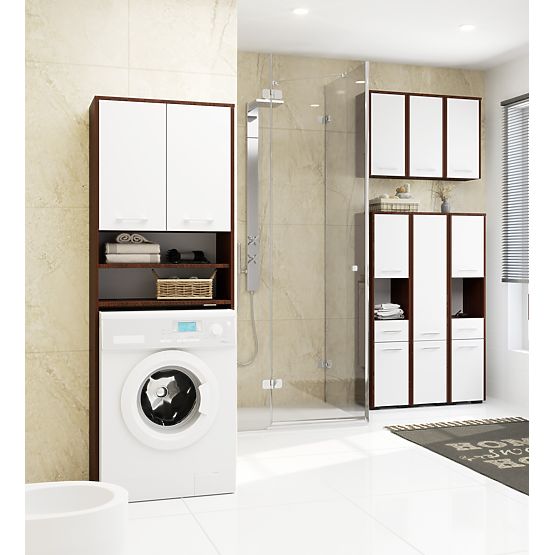 KÚPEĽŇOVÁ SKRINKA FIN NAD PRÁČKU WENGE / BIELA