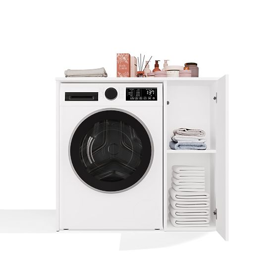 Kúpeľňová skrinka na práčku s dvierkami POLA NP 1D BIELA 2 Police