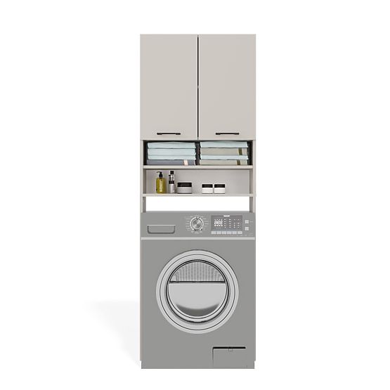 Kúpeľňová skrinka nad práčku POLA DK KAŠMÍR BÉŽOVÁ Regál Stĺp 180X64X30