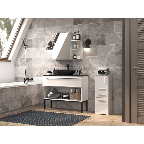 Kúpeľňová skrinka Nel V DDS BIELY LESK