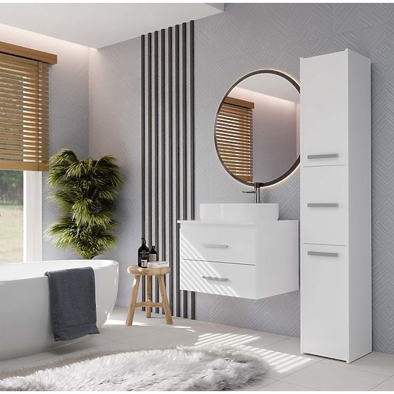 KÚPEĽŇOVÁ SKRINKA POD UMÝVADLO NEL 60 S 2 ZÁSUVKAMI BIELA