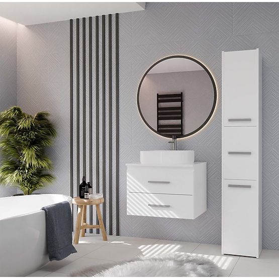 KÚPEĽŇOVÁ SKRINKA POD UMÝVADLO NEL 60 S 2 ZÁSUVKAMI BIELA