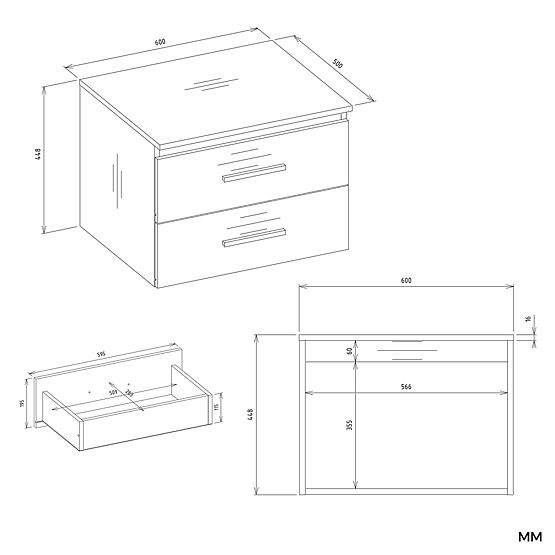KÚPEĽŇOVÁ SKRINKA POD UMÝVADLO NEL 60 S 2 ZÁSUVKAMI BIELA