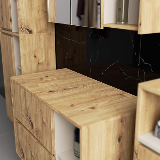 KÚPEĽŇOVÁ SKRINKA POD UMÝVADLO S OTVORMI VAMI W90 UM 2SZ 2P DUB ARTISAN / KAŠMÍR