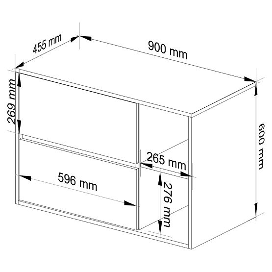 KÚPEĽŇOVÁ SKRINKA POD UMÝVADLO VAMI W90 2SZ 2P BIELA / DUB SONOMA