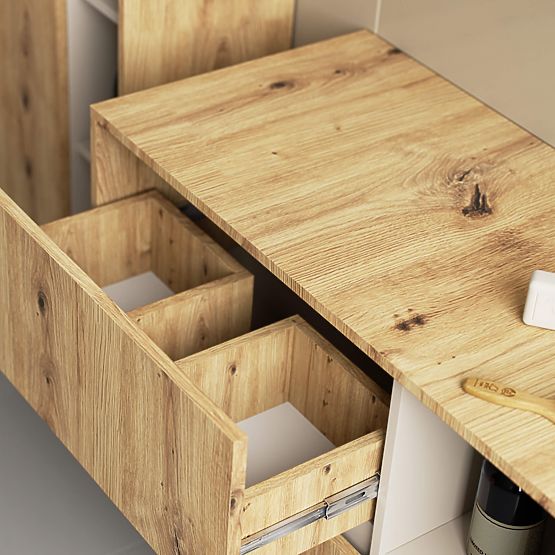 KÚPEĽŇOVÁ SKRINKA POD UMÝVADLO VAMI W90 2SZ 2P PK DUB ARTISAN / KAŠMÍR