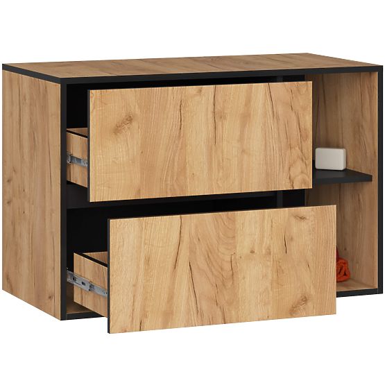 KÚPEĽŇOVÁ SKRINKA POD UMÝVADLO VAMI W90 2SZ 2P PK DUB CRAFT / ČIERNA