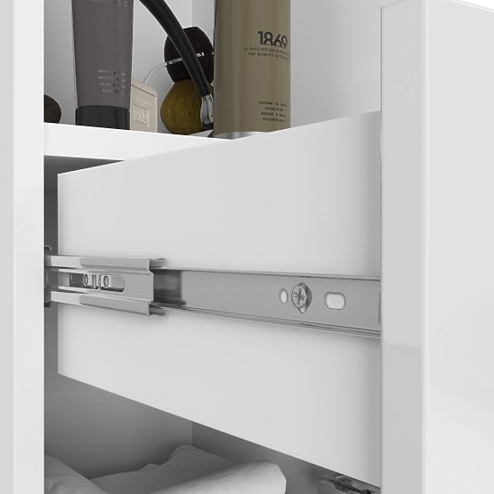 KÚPEĽŇOVÝ REGÁL FIN 2D 1SZ 1W PK BIELY / BIELY LESK