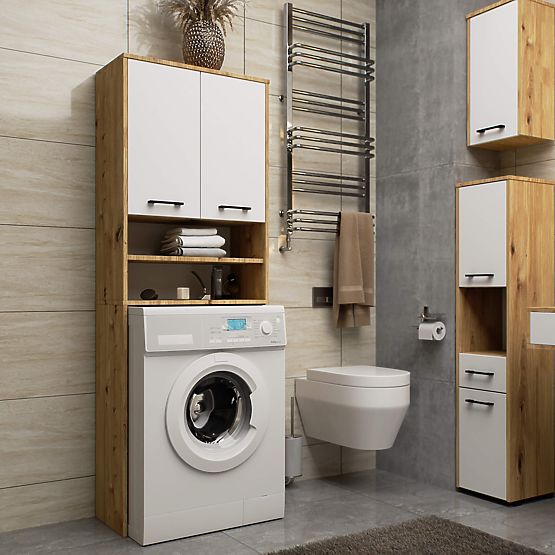 KÚPEĽŇOVÝ REGÁL FIN STĹP 2D PRÁČKA ARTISAN - BIELA