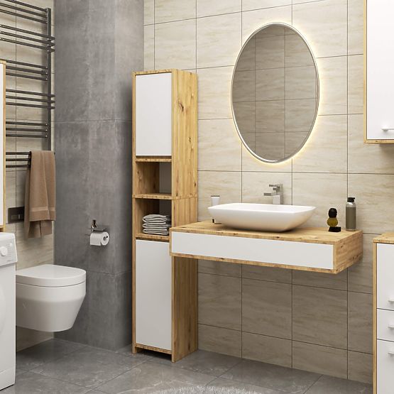 KÚPEĽŇOVÝ REGÁL FIN STĹP 30 2D 140cm ARTISAN / BIELA