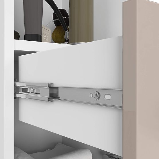 KÚPEĽŇOVÝ REGÁL FIN STĹP 30 2D 1SZ 1W 140cm PK CAPPUCCINO LESK