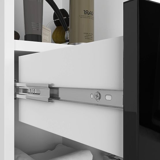 KÚPEĽŇOVÝ REGÁL FIN STĹP 30 2D 1SZ 1W 140cm PK ČIERNY LESK