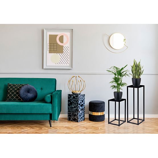 Kvetinový stojan Piatto loft 40 cm čierny
