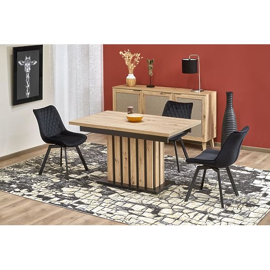 LAMELLO rozkladací stôl 160-210/90 cm dub artisan/čierny