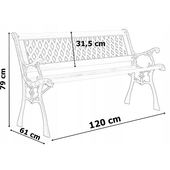 Liatinová záhradná lavička KARO