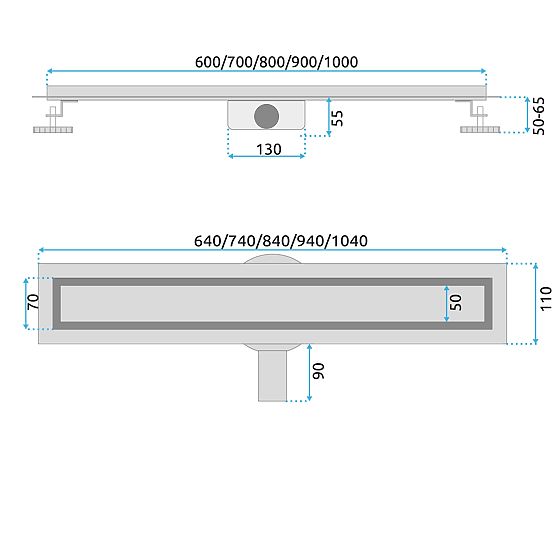 Lineárny odtok REA Neox pre Čierny 50