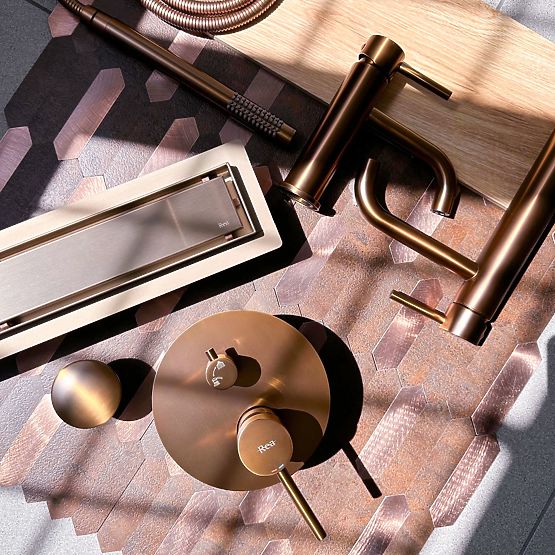 Lineárny odtok REA Neox pre kartáčovanú meď 90