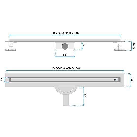 Lineárny odtok REA NEOX SLIM PRO kartáčovaná meď 80
