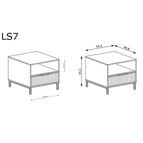LINKaSTYLE nočný stolík LS7 kašmír