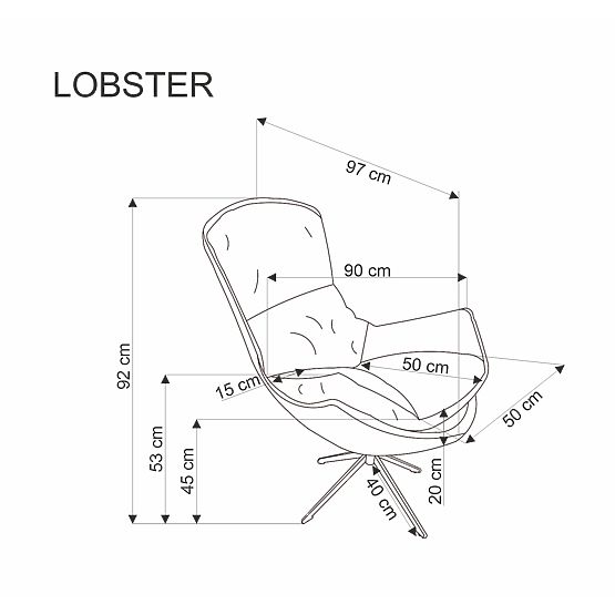 LOBSTER béžové relaxačné kreslo