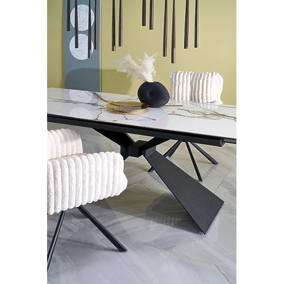 LUCIANO rozkladací stôl, doska: biely mramor (2p=1ks)