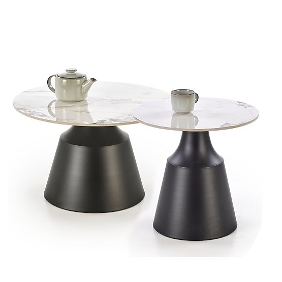 MAGNETA sada 2 lavíc, biely mramor / čierna (2p=1ks)