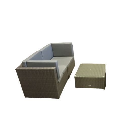 Malá sada na terasu z technoratanu (sofa+stôl) TINTO sivá