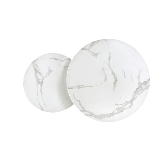 MERCURY 2 sada 2 lavíc, rám - strieborný, sklo - biely mramor (1p=1ks)