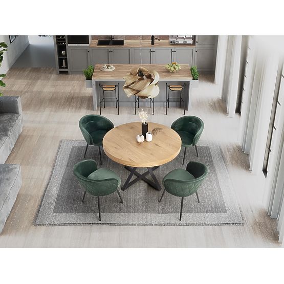 MERCY rozkladací stôl, doska - zlatý dub, nohy - čierne (2p=1ks)