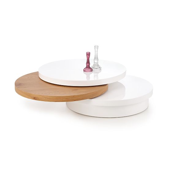 MICHELLE konferenčný stolík biely / zlatý dub (1p=1ks)