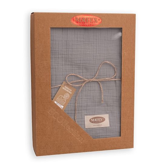 Mušelínový prehoz na posteľ 210x240 tmavo šedý