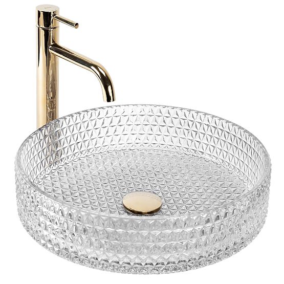 Nábytkové umývadlo Rea Cristal Transparent 39