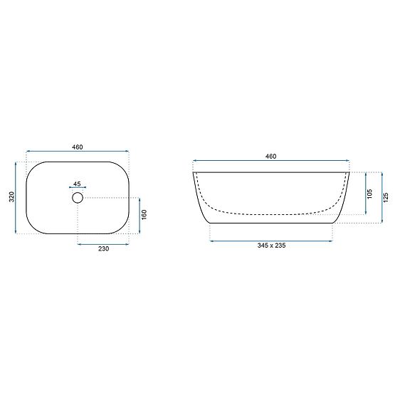 Nadčasové umývadlo Rea Belinda Aiax Shiny